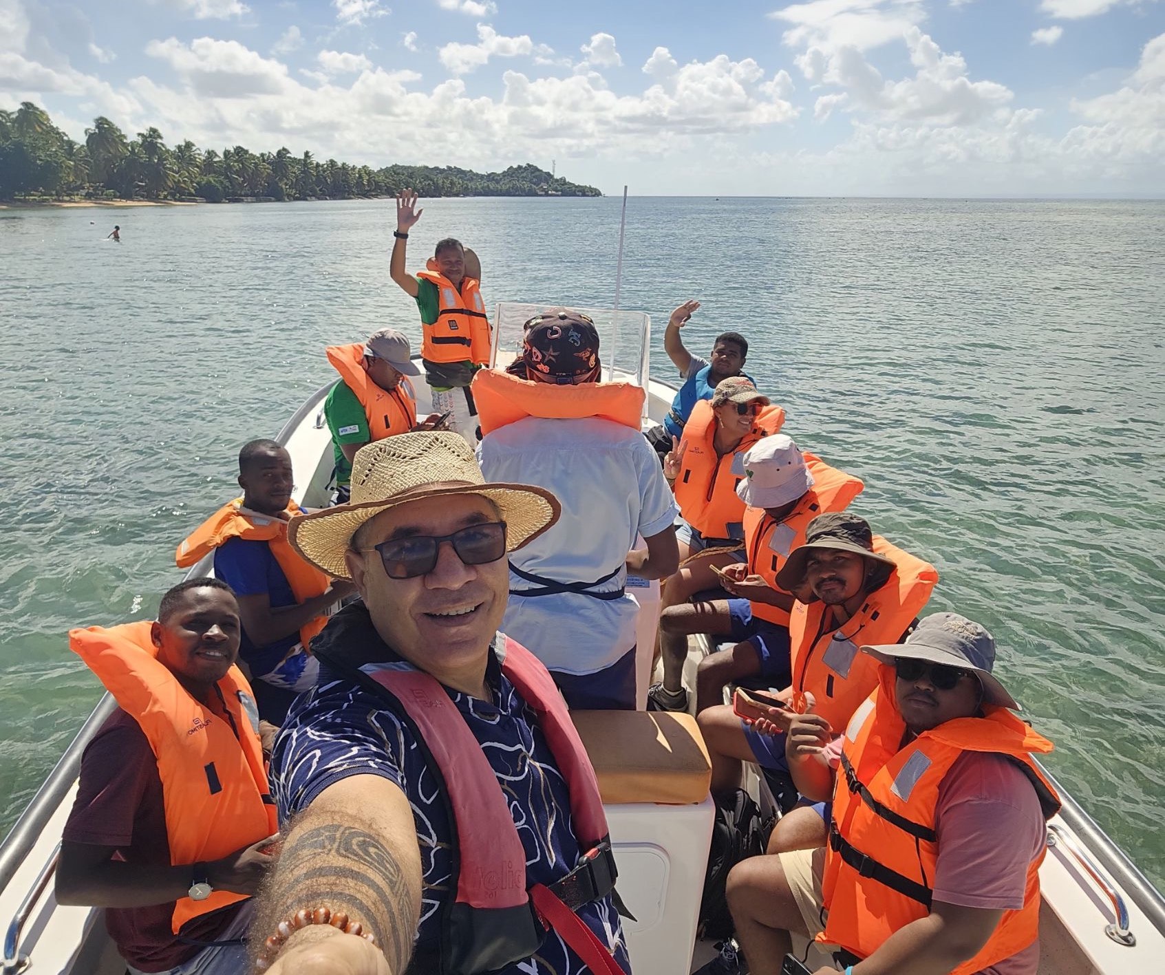 WIO-COMPAS Team on Boat